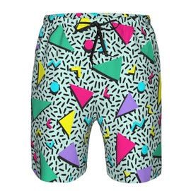 Mens Vintage 80s 90s Swim Trunks Breathable Board Shorts Hawaiian Beach Shorts party funny shorts XX-Large Green