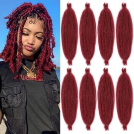 Mscat 30,5 cm vorgetrenntes Springy Afro Twist Hair 8 Packs Bungundy Marley Twist Crochet Braiding Synthetic Hair Extensions (8 Strands/Packung, BUG#)