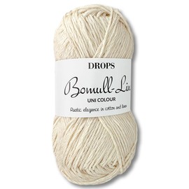 Frida's Wollhaus Drops 50 g Bomull-Lin Cotton Blend Yarn Knitting Crochet Wool Yarn 9 Colours (02 | Natural)