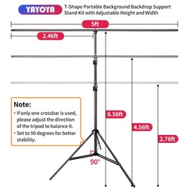 Green Screen Backdrop Kit, 5 x 6.5 ft Portable Chromakey Green Screen with T-Shaped Stand & Carrying Bag & 5 Clamps, Greenscreen Background for Streaming, Gaming, Zoom