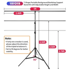 Green Screen Backdrop Kit, 5 x 6.5 ft Portable Chromakey Green Screen with T-Shaped Stand & Carrying Bag & 5 Clamps, Greenscreen Background for Streaming, Gaming, Zoom