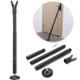 Door Security Bar, Heavy Duty Door Stoppers Security Bar with Anti-Slip Rubber Base, 26"-50" Burglar Bar for Home, Travel, Front Door, Black