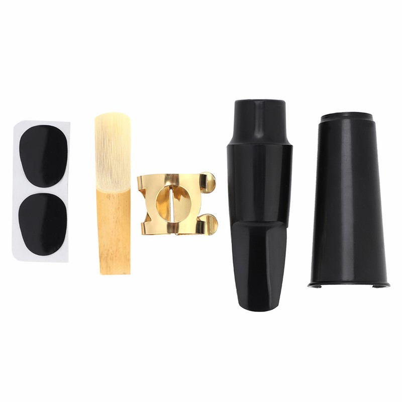 Alto Sax Saxophone ABS Mouthpiece with Cap Metal Buckle Reed