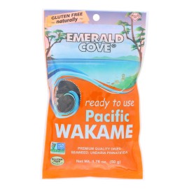 UD Emerald Cove Organic Pacific Wakame Laver Seasoned Silver Grade Sea Vegetables 1.76 oz Ready to Use Case of 6 Bulk Packaging