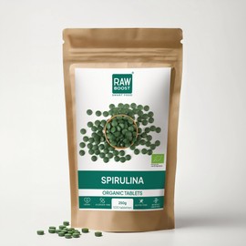 RAW BOOST SMART FOOD Spirulina-Tabletten aus 100% biologischem Anbau -Presslinge hochdosiert & ohne Zus?tze - Organic Algentabletten vegan 250 g, 500 Tabletten
