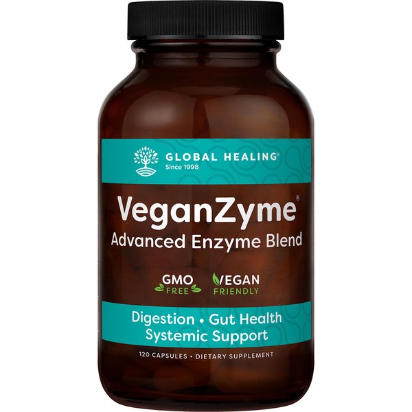 Global Healing Ultimate Enzymes - Essential Systemic & Digestive Enzymes Supplement for Healthy Digestion, Immune System Booster and Natural Gut Health-Occasional Gas & Bloating Relief -120 Capsules