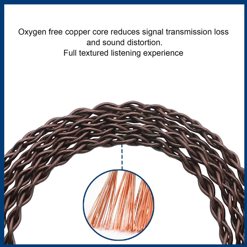 Copper Core Earphone Cable, 3.5mm Plug, 2 Pin 0.78mm, in