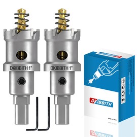 TCT Hole Saw Set, 2-Pack of 1 (25mm) Heavy Duty Tungsten Carbide Tipped Hole Cutters for Stainless Steel Mild Steel Copper Iron Brass Plastic and More, with Titanium-Plated Pilot Drill Bits