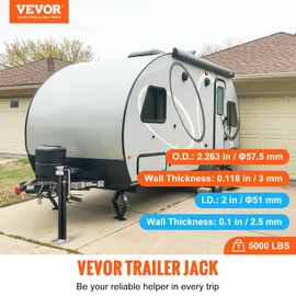 VEVOR 5000 lbs Weld-On Pipe-Mount Swivel Trailer Jack, 14" Lift for RV Trailer, Horse Trailer, Utility Trailer, Yacht Trailer