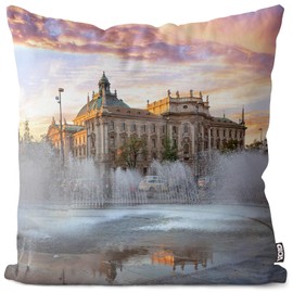 VOID Munich Karlsplatz (Stachus) Cushion Cover Decorative Outdoor Decoration Garden Decorative Cushion Size: 40 x 40 cm