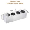 uxcell Commercial Utensil Holder, Stainless Steel Cylinder Flatware Silverware Utensil