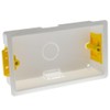 ÉABCON 35mm 2 Gang Dry Lining Back Box, Plasterboard Pattress