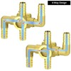 QWORK Solid Brass 5/8" 4-Way Heater Control Valve with Switch,