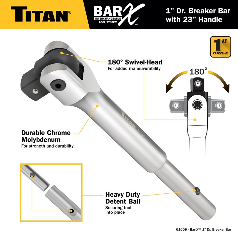 Titan Bar-X 61285 1-Inch Drive 31-Inch Breaker Bar