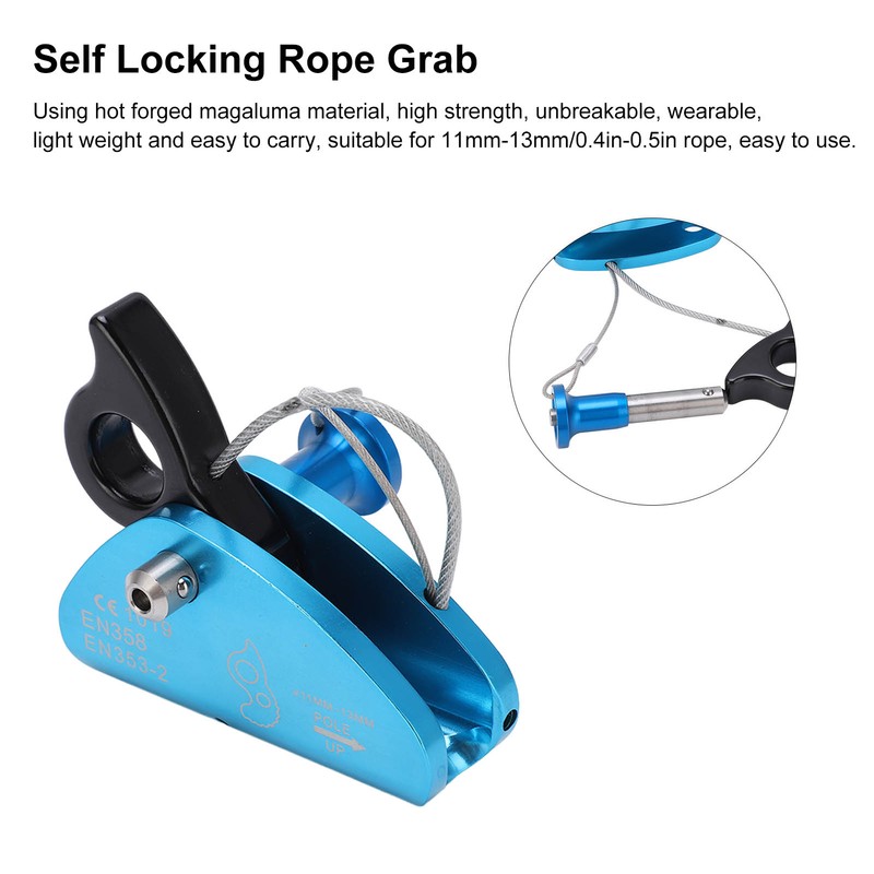 Self Locking Rope Grab Rock Climbing Rope Safety Grab for