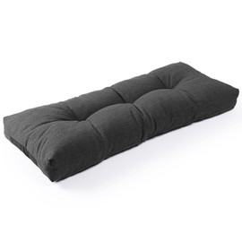 SUNROX LokGrip Non Slip Tufted Memory Foam Bench Cushion, FadeShield Water Resistant Durable Thicken Outdoor/Indoor Bench Seat Pads 42x16x4 inch, Midnight