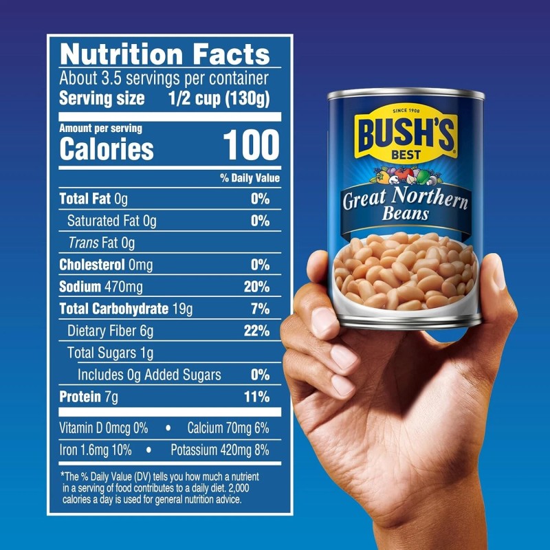 Bush's Best BUSHS BEST Canned Great Northern Beans (Pack of