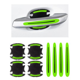 Flaconi Pack of 8 Door Handle Protection Car, Car Door Handle Sticker 3D Carbon Fibre Protective Film Sticker, Car Door Handle Paint Scratch Protection Scratch Protection Film Pad, Warning Sticker for