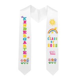 NIYNRDE Kindergarten Graduation Stole, White Stoles for Graduation 2025, Graduation Sash