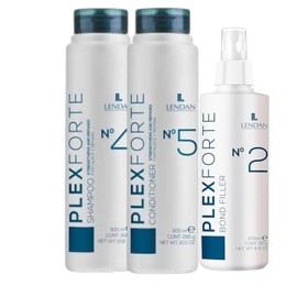 Lendan PlexForte Trio Shampoo y Acondicionador 300ml c/u + Bond filler 200ml