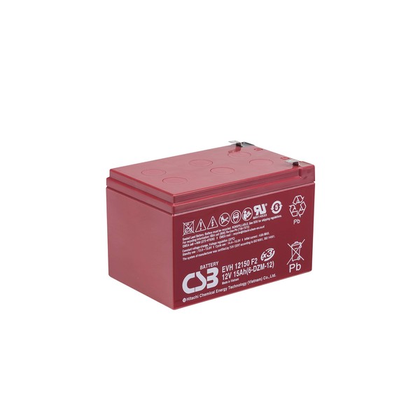 CSB EVH12150 F2 12Volt/15.0 Amp F2-Faston Tab 250 Terminal Sealed Lead Acid Battery