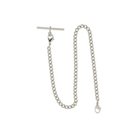 PUREgrey Albert Pocket Watch Chain for Pocket Watch with T Bar End Piece and 2 Carabiners on Vest Buttonhole, Classic