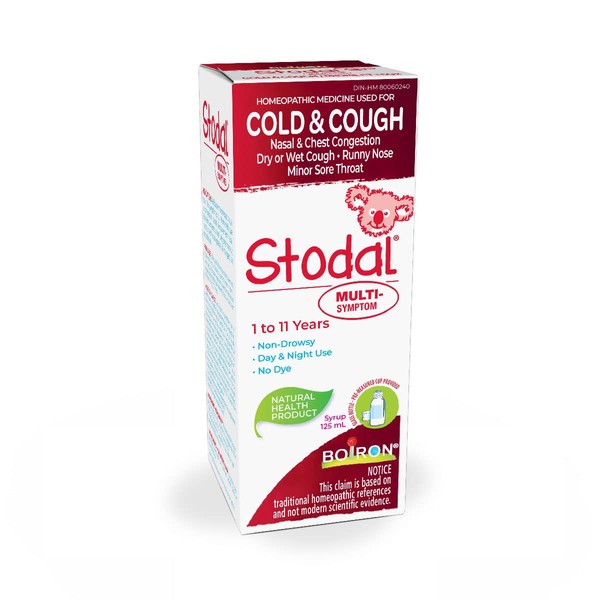 Boiron Stodal Children's Cold & Cough Multi-Symptom Syrup, 125ml, Homeopathic Medicine