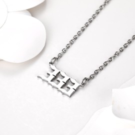 Yonhon Angel Number Necklace 333 Necklace for Women Men