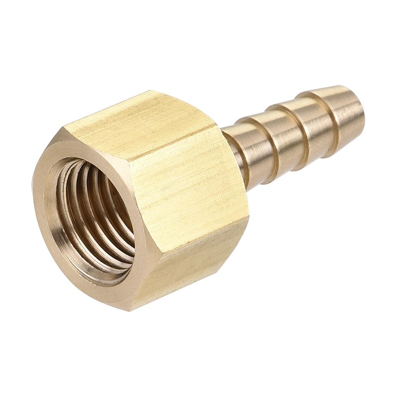 sourcing map Brass Barb Hose Fitting Connector Adapter 1/4 Barbed