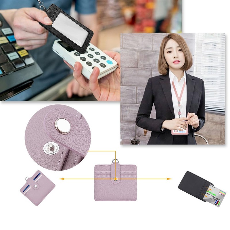 ID Card Holder - Horizontal & Vertical ID Card Case,