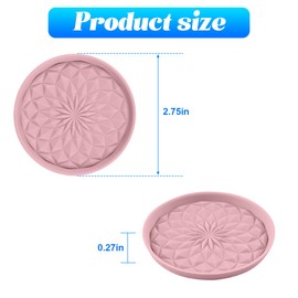 Zpana Car Coaster, 4PCS Silicone Non Slip Vehicle Cup Holders Insert Mat, Waterproof Automotive Interior Cupholder Embedded Protection Pad Accessories, Universal for SUV, Sedan, Truck(Pink)