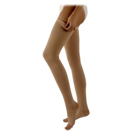 500 Natural Rubber 30-40 mmHg Open Toe Unisex Thigh High Sock without Grip-Top Size: M3