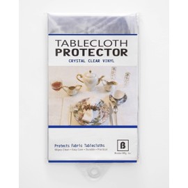 BRODER MFG. INC. Tablecloth Protector Crystal Clear Vinyl (60"x90" Oblong) | Thick, Durable Clear Table/Tablecloth Protector | Perfect for Parties, Special Occasions, Gatherings, and Everyday Use