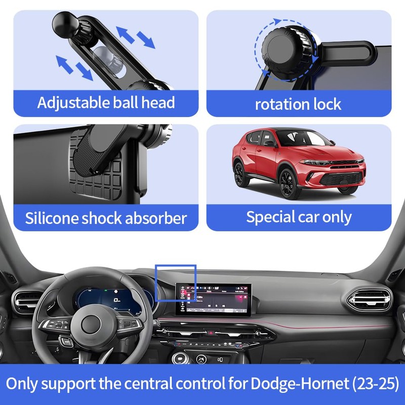 LUNQIN Car Phone Holder Mount for Dodge Hornet 2023 2024