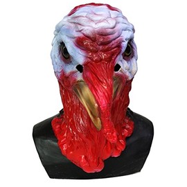 Classical Thanksgiving Day Animal Rubber Latex Turkey Mask Multicolored