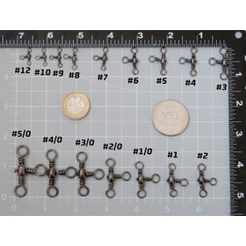 Piscorush 3 Way Swivel Fishing Crossline T-Turn Three Way Swivels Catfishing Tackle Copper Fishing Swivels Barrel Swivels Fishing Tackle Saltwater (Black Nickel, Pack of 30 with Box, Size #10-35lb)