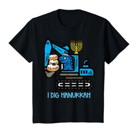 Kids I Dig Hanukkah Excavator Dino Chanukah Construction Toddler T-Shirt