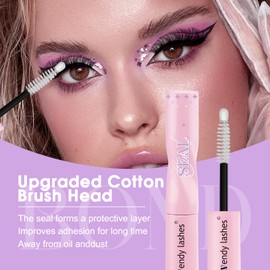 Lash Glue Bond and Seal for DIY: Wendy, 2 in 1, Strong & Flexible Hold, 5ml Black Bond, 5ml Clear Seal, 1 Pink Pack