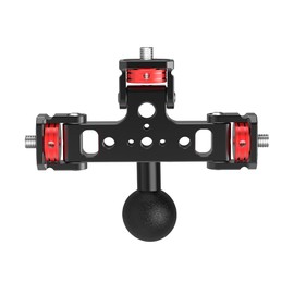 CS PRIORITY Universal-Kamera-Erweiterungsplatte aus Aluminiumlegierung, 1/4-Zoll-Schraube, Dreifach-Halterung, für Stative, Selfie-Sticks (2,5 cm Kugelkopf)