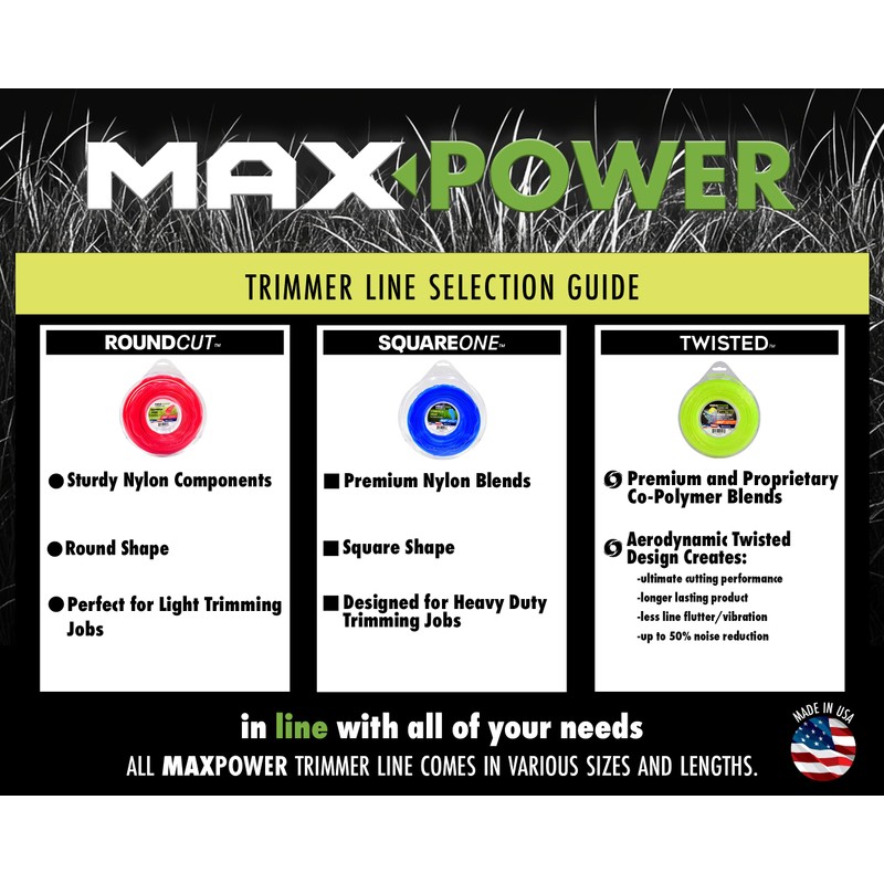 Maxpower Maxpower 338801 Premium Twisted Trimmer Line .080-Inch Twisted Trimmer