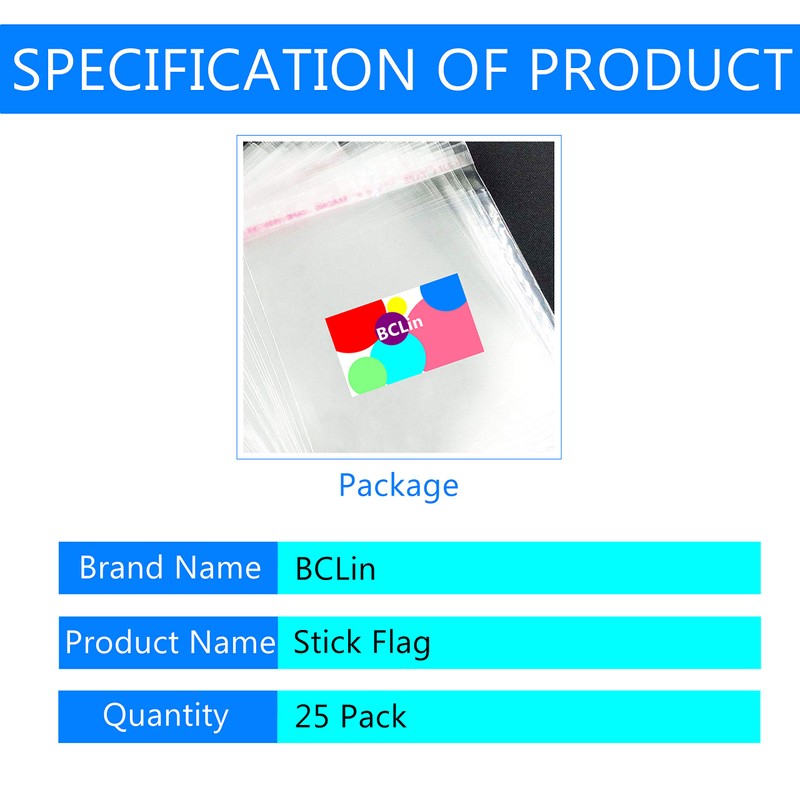 25 Pack Red Stick Flags,Hand Held Small Mini DIY Solid