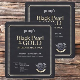 Petite Fe moisturizing eye area care eye patch effect black pearl gold hydrogel mask pack 2 packs 32g 5 packs / 쁘띠페 수분 공급 눈가 관리 아이 패치 효과 흑진주 골드 하이드로겔 마스크팩 2개 32g 5개입