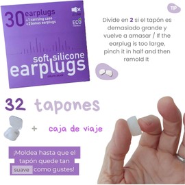 AKAM 32 Tapones de Silicona Premium para Dormir, Nadar y Cancelación de Ruido