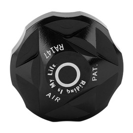 KIMISS Front Fork Air, Suspension Gas Giant Crest Fork Chamber Cover Bicycle Shock Cap Air Valve Cap Aluminium Alloy for Mountain BikeBlack (Black)