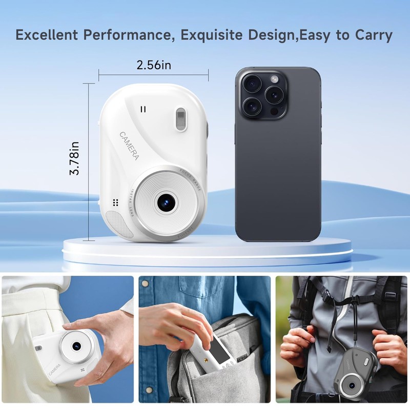 Digital Camera- Compact Camera 2K 48MP Autofocus Dual-Lens with 64GB