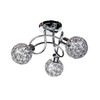 Modern 3 Way Flush Silver Chrome Metal Ball Ceiling Light