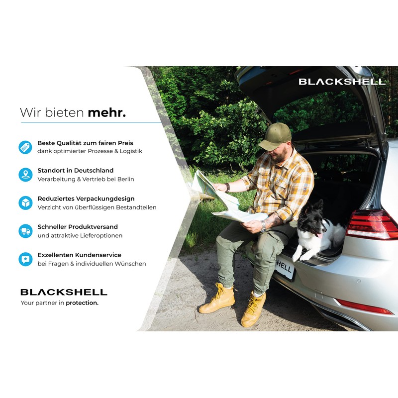 Black shell Boot Sill Protector with Carbon Look, Tailor-made Paint