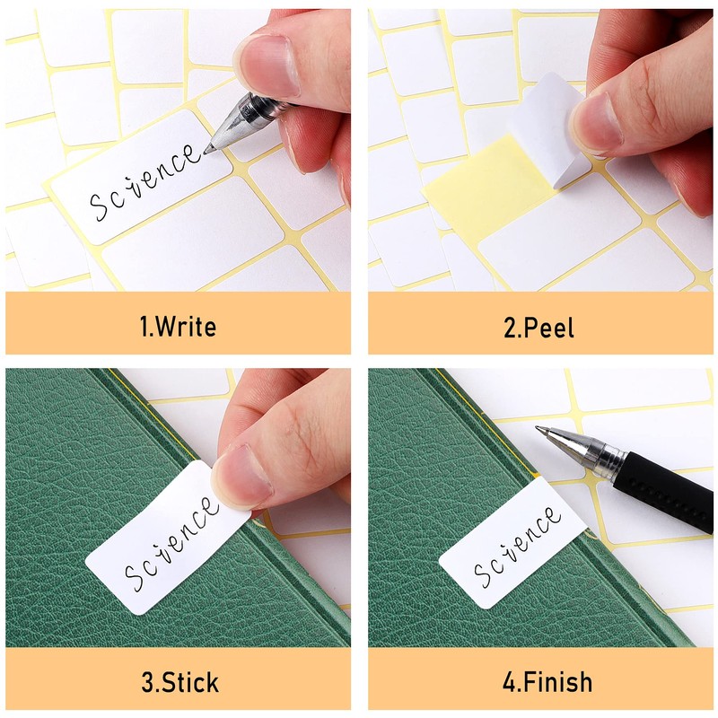 38x19mm,1200PCS Matte White Labels Stickers Small Sticky Labels Name Labels