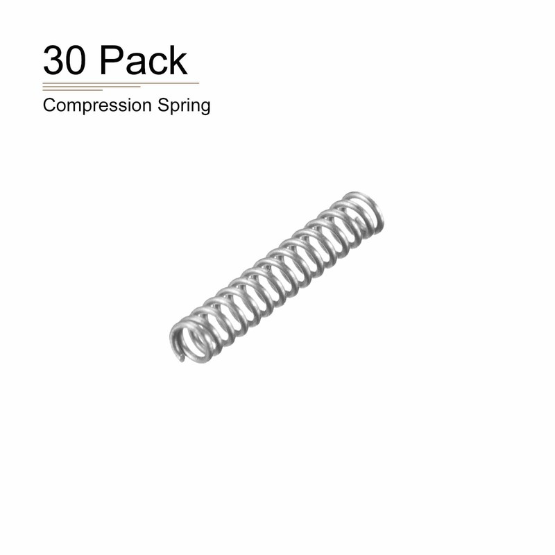 DTGN 0.3x2x10mm(DxODxL) Compression Spring - 30Pack - Good for Machinery