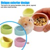 HOMURY Set of 4 Hamster Ceramic Feeding Bowls, Bowls for